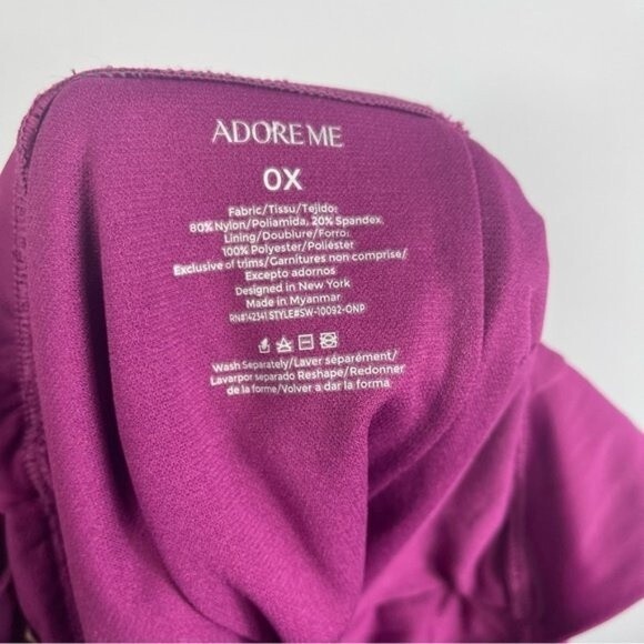 NWT Adore Me Monroe Contour Plus Magenta Purple One Piece Swimsuit Swim Suit 0X - Picture 4 of 8